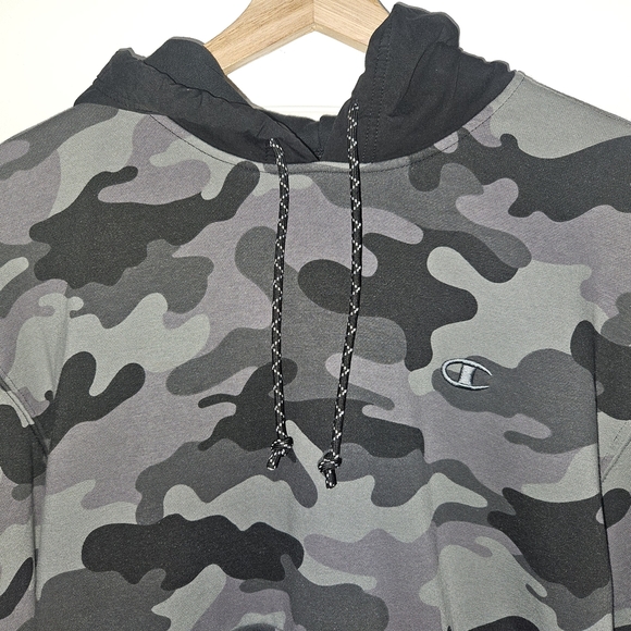 Champion Gray Camouflage Hoodie with Chain Accent - Picture 2 of 9